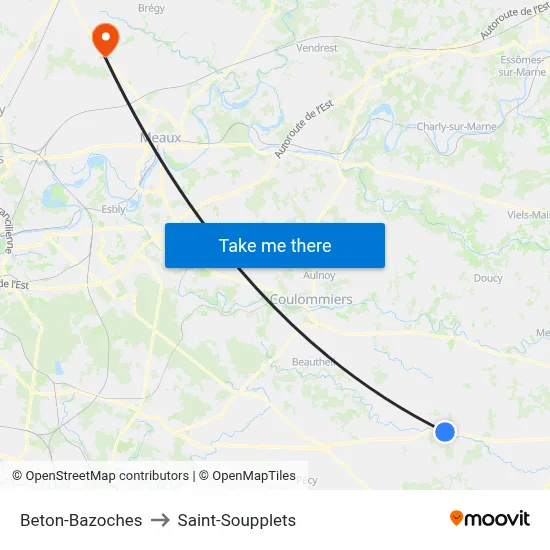 Beton-Bazoches to Saint-Soupplets map