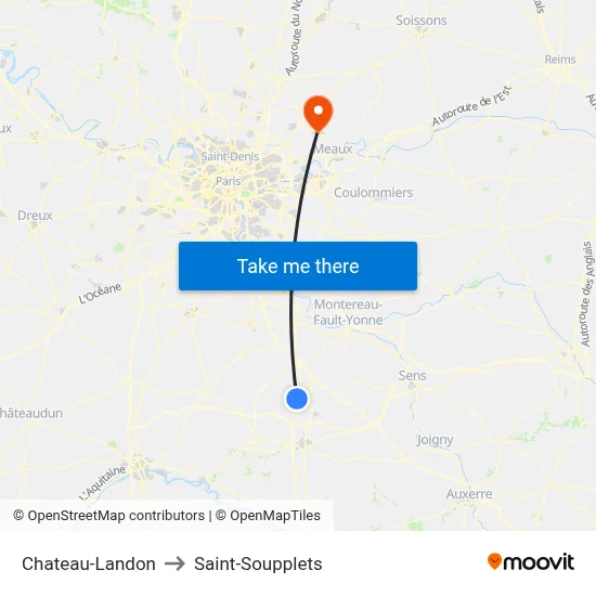 Chateau-Landon to Saint-Soupplets map