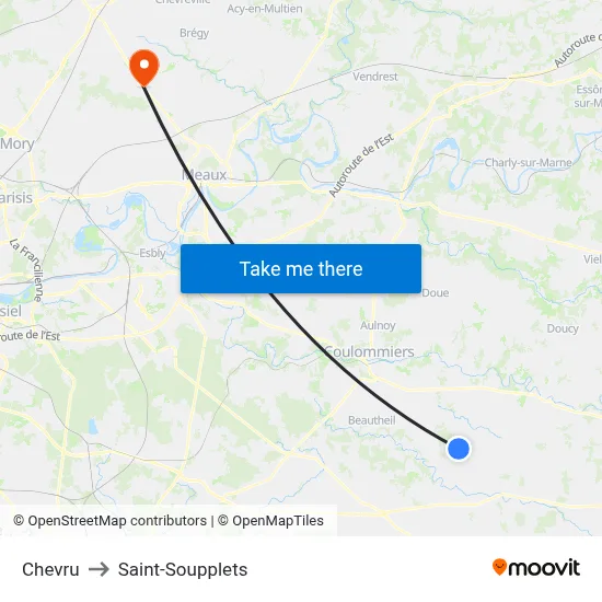 Chevru to Saint-Soupplets map