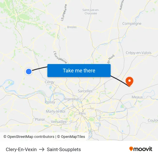 Clery-En-Vexin to Saint-Soupplets map