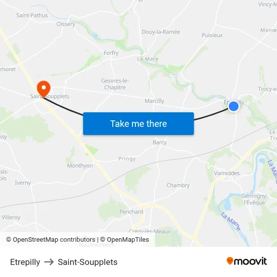 Etrepilly to Saint-Soupplets map