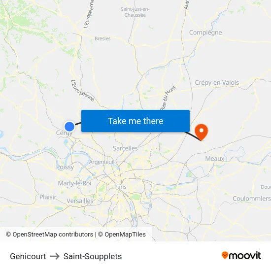 Genicourt to Saint-Soupplets map