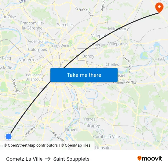 Gometz-La-Ville to Saint-Soupplets map