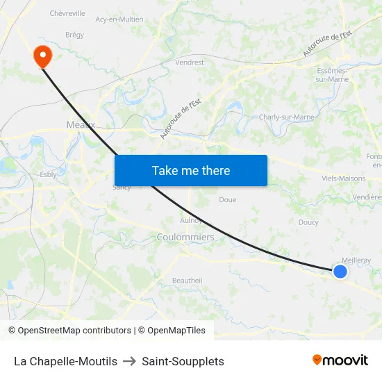 La Chapelle-Moutils to Saint-Soupplets map