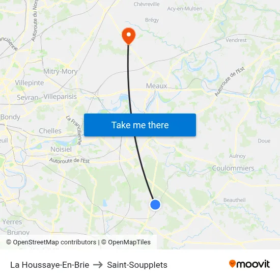La Houssaye-En-Brie to Saint-Soupplets map