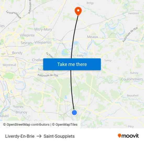 Liverdy-En-Brie to Saint-Soupplets map