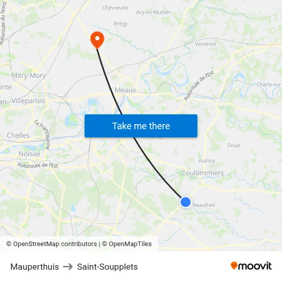 Mauperthuis to Saint-Soupplets map