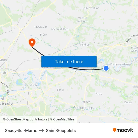 Saacy-Sur-Marne to Saint-Soupplets map