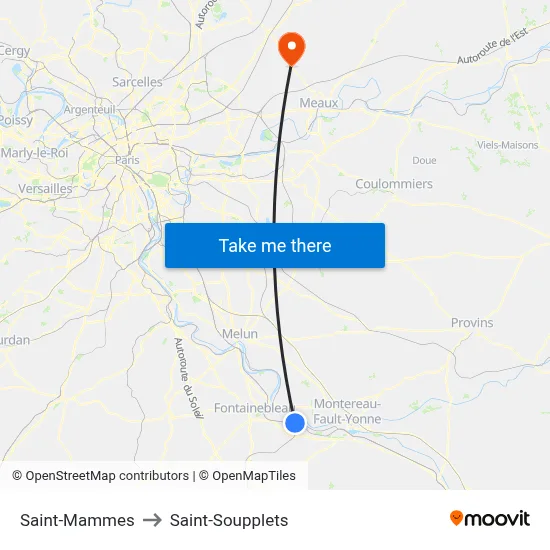 Saint-Mammes to Saint-Soupplets map
