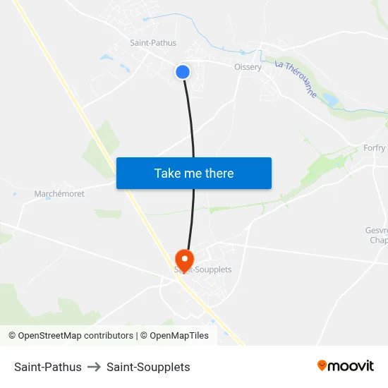 Saint-Pathus to Saint-Soupplets map