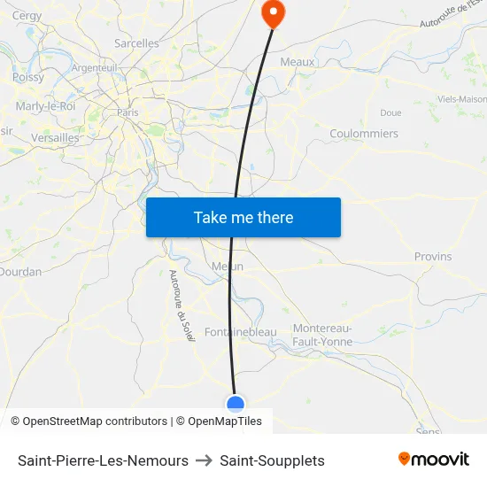 Saint-Pierre-Les-Nemours to Saint-Soupplets map