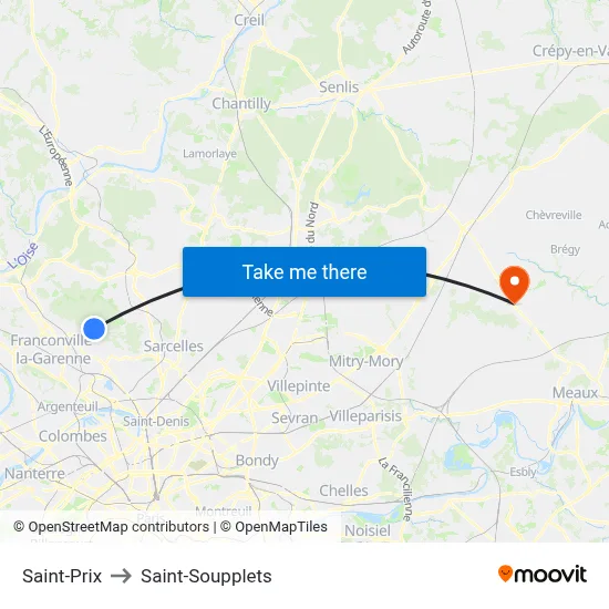 Saint-Prix to Saint-Soupplets map