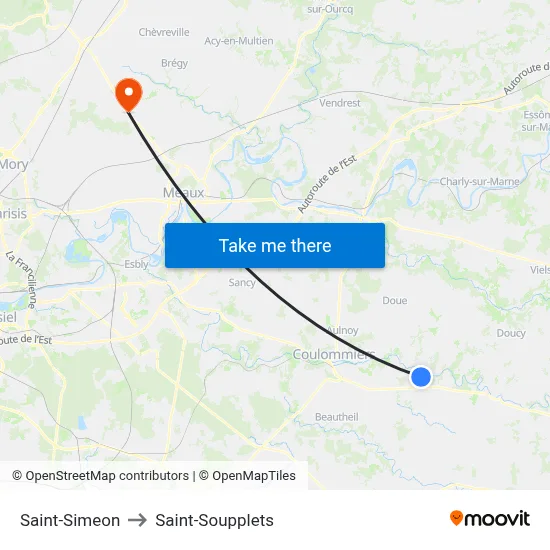 Saint-Simeon to Saint-Soupplets map