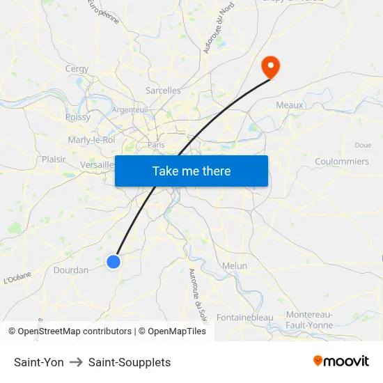 Saint-Yon to Saint-Soupplets map
