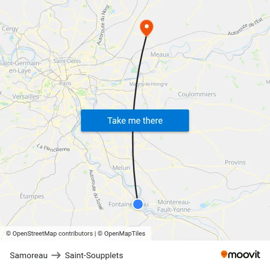 Samoreau to Saint-Soupplets map