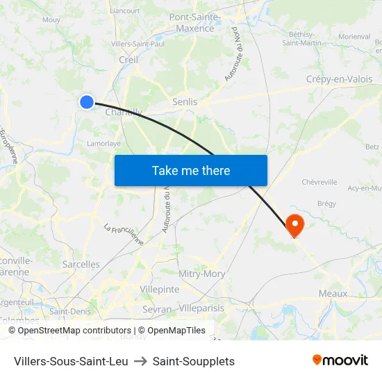 Villers-Sous-Saint-Leu to Saint-Soupplets map