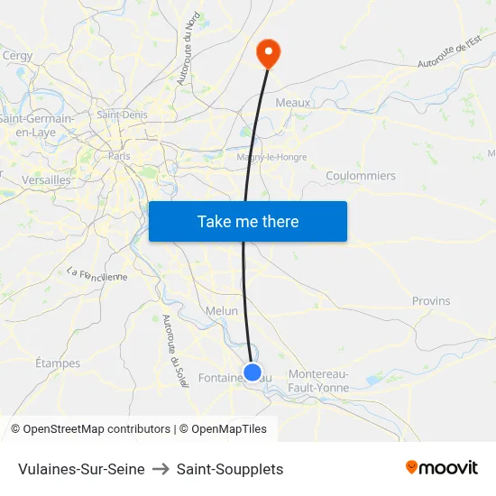 Vulaines-Sur-Seine to Saint-Soupplets map