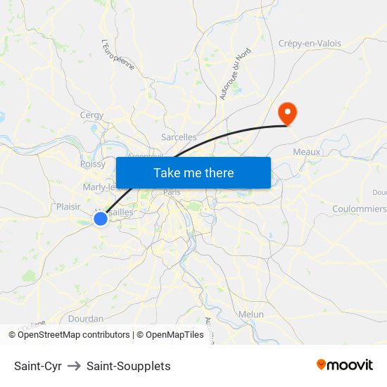 Saint-Cyr to Saint-Soupplets map