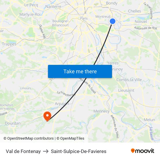 Val de Fontenay to Saint-Sulpice-De-Favieres map