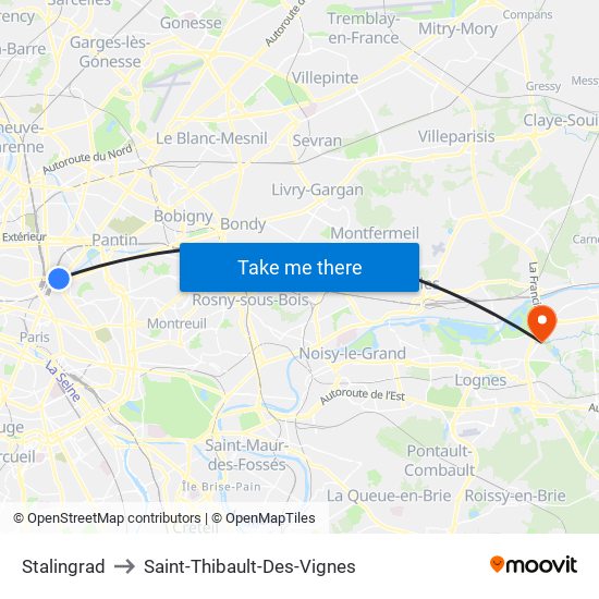 Stalingrad to Saint-Thibault-Des-Vignes map