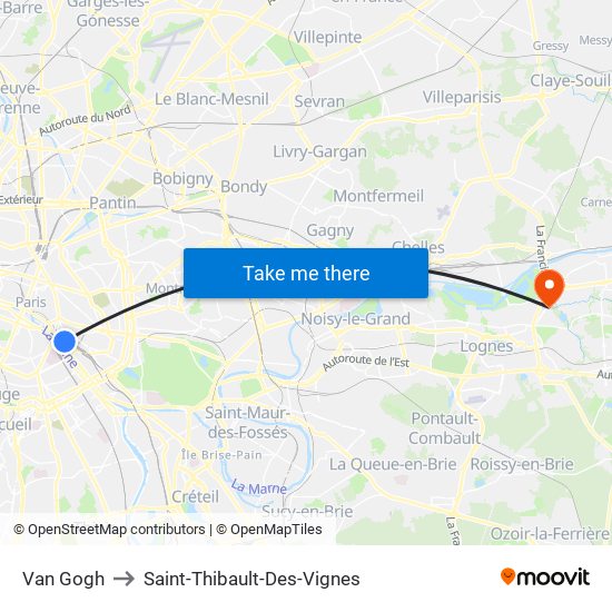 Van Gogh to Saint-Thibault-Des-Vignes map