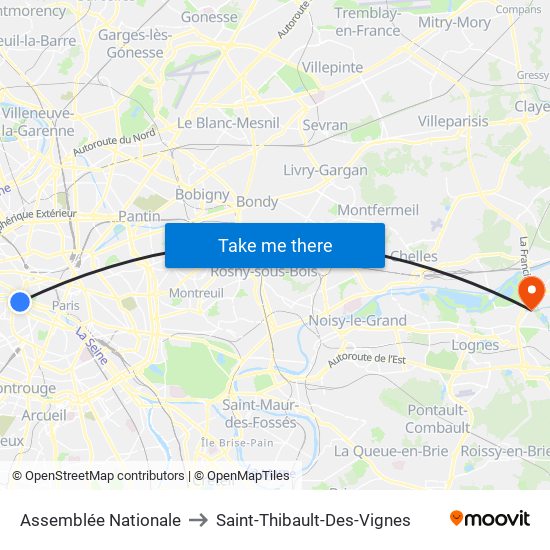 Assemblée Nationale to Saint-Thibault-Des-Vignes map