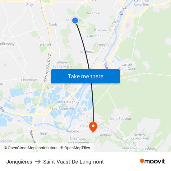 Jonquières to Saint-Vaast-De-Longmont map