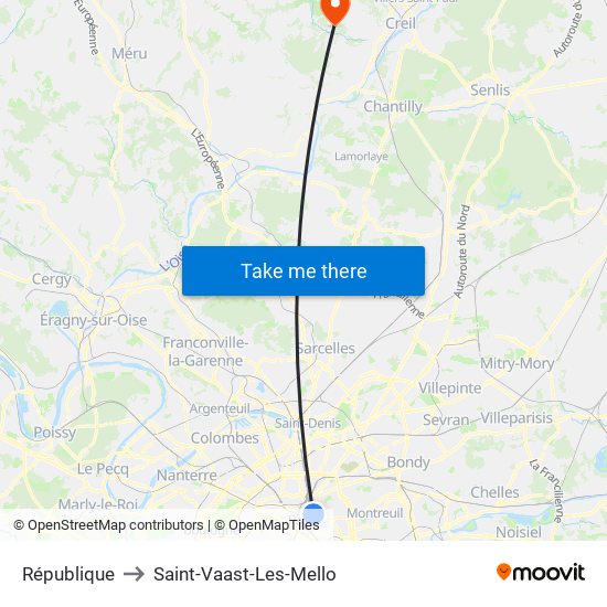 République to Saint-Vaast-Les-Mello map