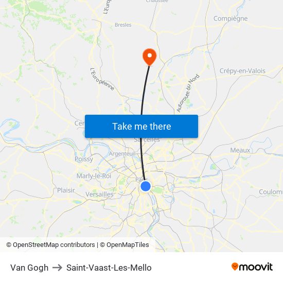 Van Gogh to Saint-Vaast-Les-Mello map