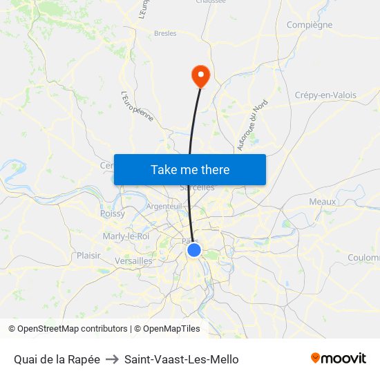 Quai de la Rapée to Saint-Vaast-Les-Mello map
