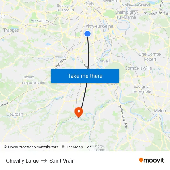 Chevilly-Larue to Saint-Vrain map