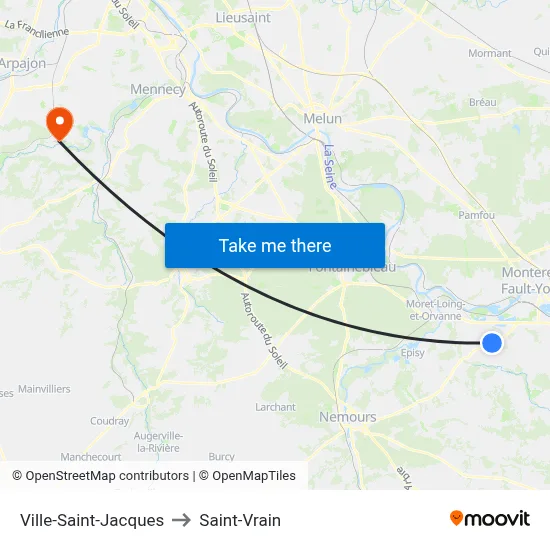 Ville-Saint-Jacques to Saint-Vrain map