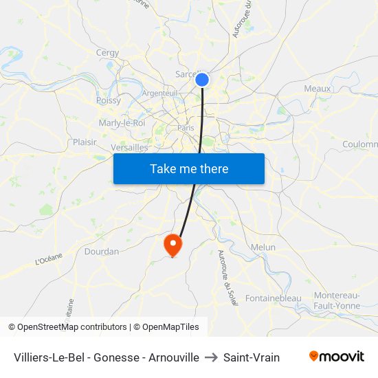 Villiers-Le-Bel - Gonesse - Arnouville to Saint-Vrain map