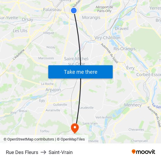 Rue Des Fleurs to Saint-Vrain map