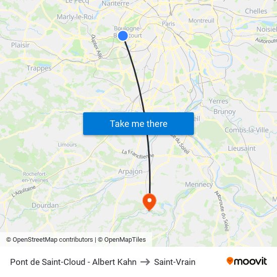 Pont de Saint-Cloud - Albert Kahn to Saint-Vrain map