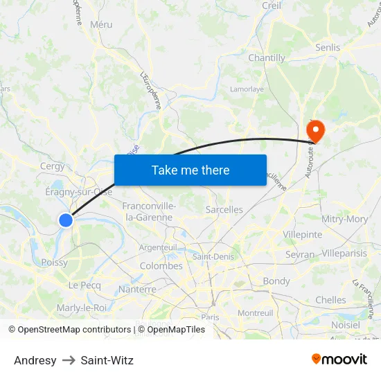 Andresy to Saint-Witz map