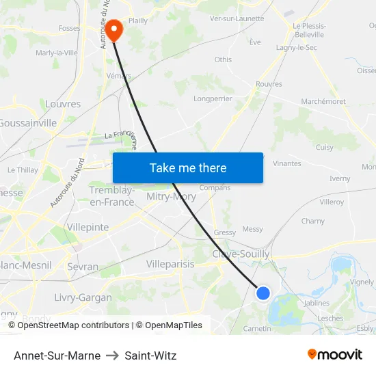 Annet-Sur-Marne to Saint-Witz map