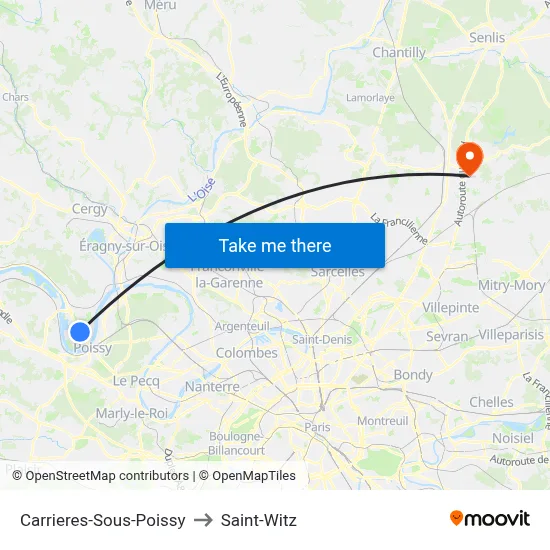 Carrieres-Sous-Poissy to Saint-Witz map