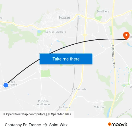 Chatenay-En-France to Saint-Witz map