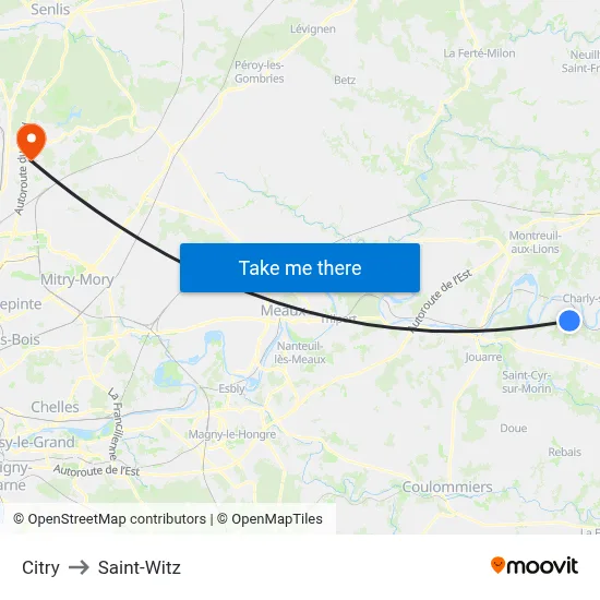 Citry to Saint-Witz map