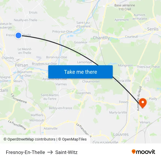 Fresnoy-En-Thelle to Saint-Witz map