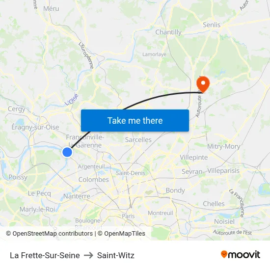 La Frette-Sur-Seine to Saint-Witz map