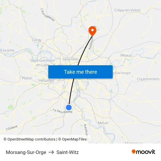 Morsang-Sur-Orge to Saint-Witz map