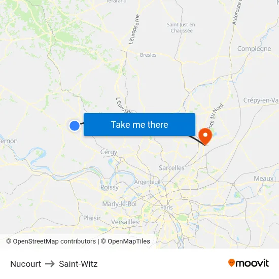 Nucourt to Saint-Witz map