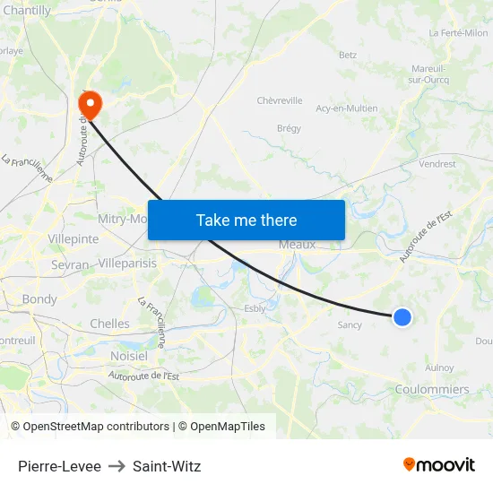 Pierre-Levee to Saint-Witz map