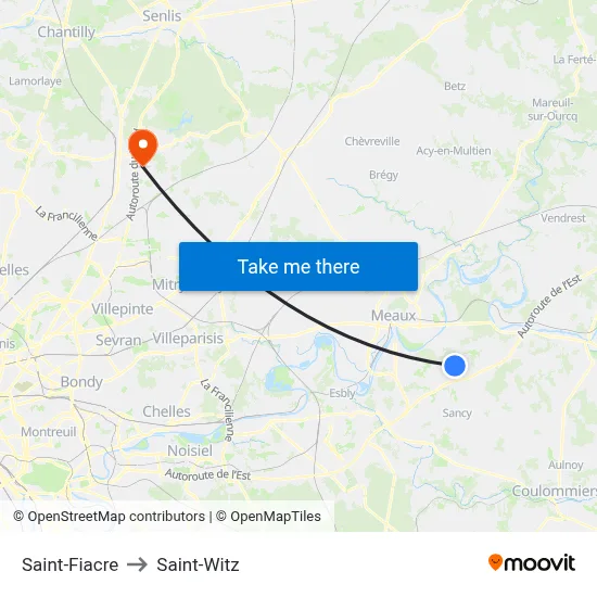 Saint-Fiacre to Saint-Witz map
