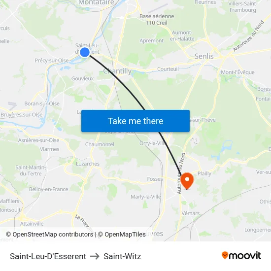 Saint-Leu-D'Esserent to Saint-Witz map