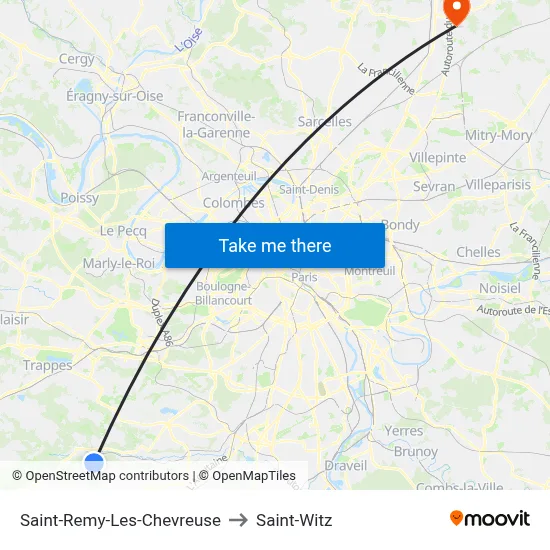 Saint-Remy-Les-Chevreuse to Saint-Witz map