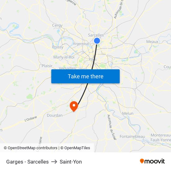 Garges - Sarcelles to Saint-Yon map