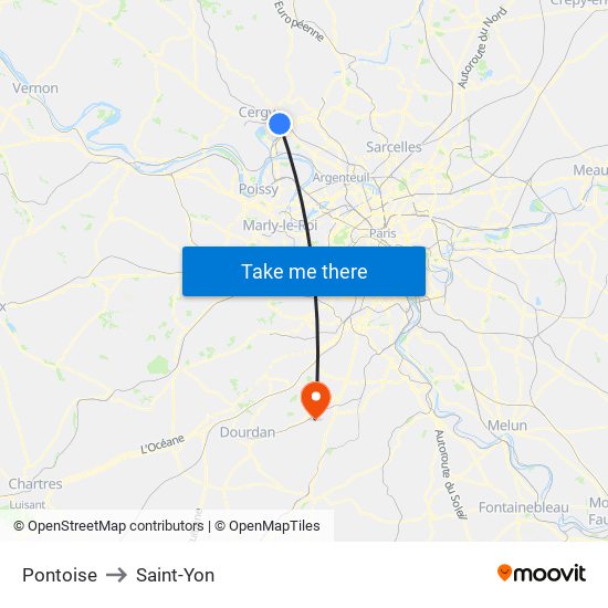 Pontoise to Saint-Yon map